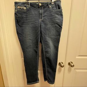 New Directions SZ 18 Embellished Dark Skinny Jeans